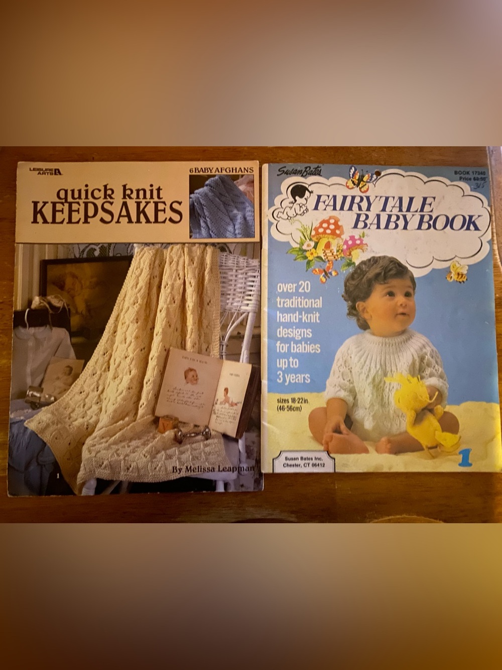 Hand-Knit Baby Pattern Book Set - Cream & Blue
